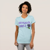 オバマのクールな女の子の紫色の花のTシャツ Tシャツ (正面フル)