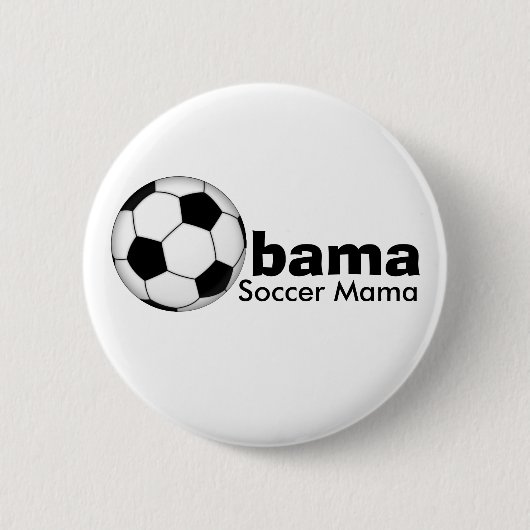 オバマのサッカーのママボタン 缶バッジ (正面)