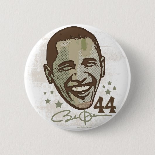オバマのスタイリッシュな大統領44ボタン 缶バッジ (正面)
