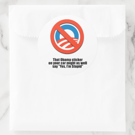 オバマのステッカーも私はYesを愚かだと言うかもしれない ラウンドシール (バッグ)