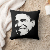 オバマのスマイルのステンシル側面 クッション (ブランケット)