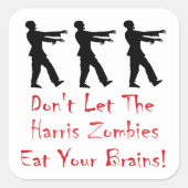 オバマのゾンビに脳食べを任せろ! スクエアシール (正面)