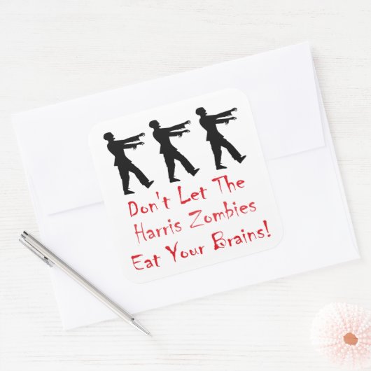 オバマのゾンビに脳食べを任せろ! スクエアシール (封筒)