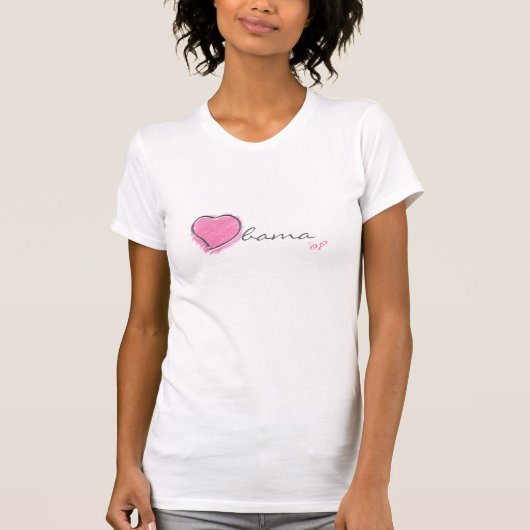 オバマのハートのワイシャツ Tシャツ (正面)