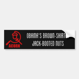 オバマのブラウンShirtedはナットをジャック追い出しました バンパーステッカー