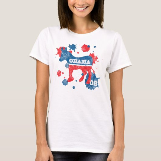 オバマのペンキ Tシャツ (正面)