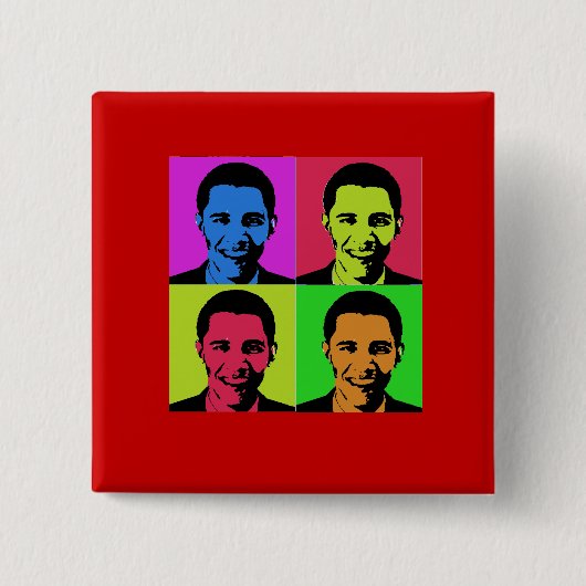 オバマのポートレート 缶バッジ (正面)