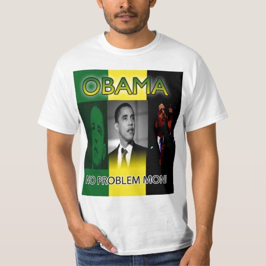 オバマのレゲエのジャマイカ色のワイシャツ Tシャツ (正面)