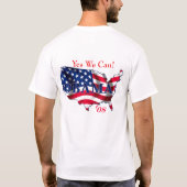 オバマのロゴおよび米国のTシャツ Tシャツ (裏面)