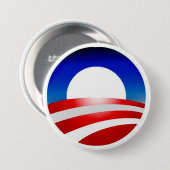 オバマのロゴのデザインのZazzleプロダクト 缶バッジ (正面&裏面)