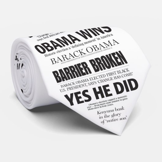 オバマの勝利! 歴史的な見出しのタイ ネクタイ (ロール)
