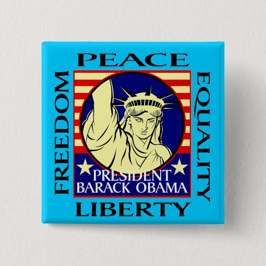 オバマの勝利! 缶バッジ (正面)