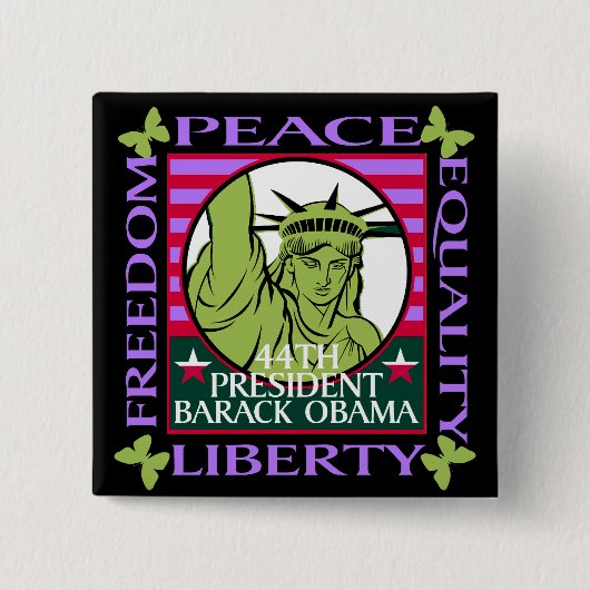 オバマの勝利! 缶バッジ (正面)