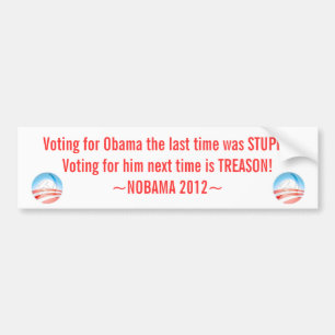 オバマの反ステッカー、NOBAMA 2012年、 バンパーステッカー