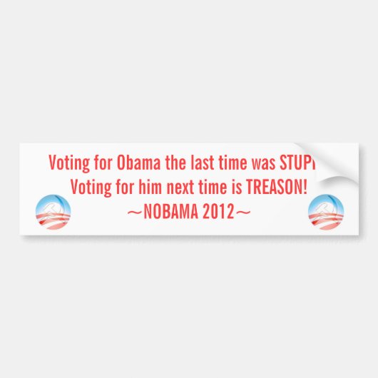 オバマの反ステッカー、NOBAMA 2012年、 バンパーステッカー (正面)