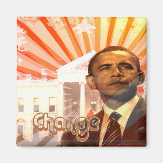 オバマの変化 マグネット (正面)