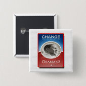 オバマの変更のキャンペーンボタン 缶バッジ (正面&裏面)