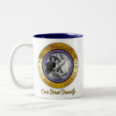 オバマの大統領のなシールのポートレート ツートーンマグカップ (左)