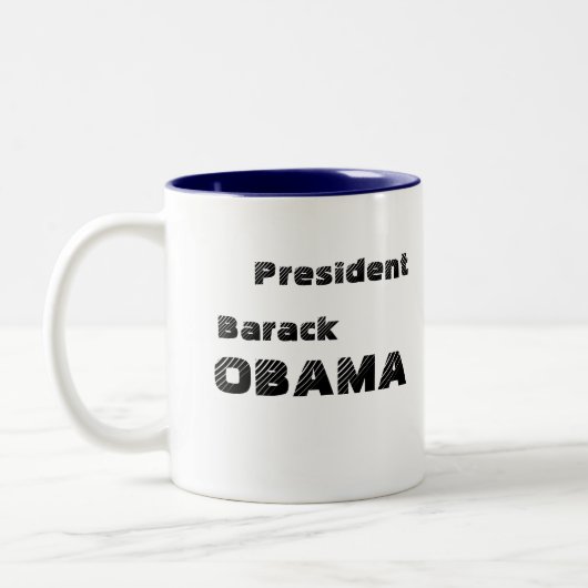 オバマの大統領のなシールのマグ ツートーンマグカップ (左)