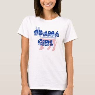 オバマの女の子の民主党員のTシャツ Tシャツ