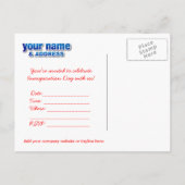 オバマの就任式のパーティの招待状 インビテーションポストカード (裏面)