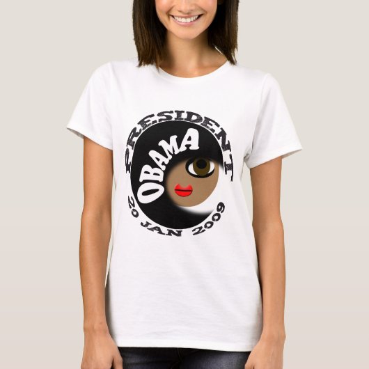 オバマの就任式のボタンおよびTシャツ! Tシャツ (正面)