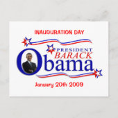 オバマの就任式日のお祝いの郵便はがき インビテーションポストカード (正面)