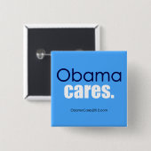 オバマの心配、期間。 正方形ボタン 缶バッジ (正面&裏面)