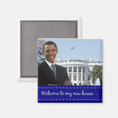 オバマの新しい家 – スクエアマグネット マグネット (正面/裏面)