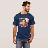 オバマの旗暗いT Tシャツ (正面フル)
