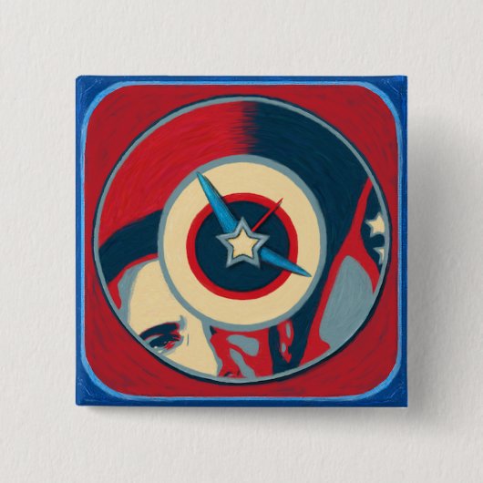 オバマの時計ボタン 缶バッジ (正面)