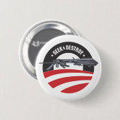 オバマの無人機のシークはボタンを破壊し、 缶バッジ (正面&裏面)