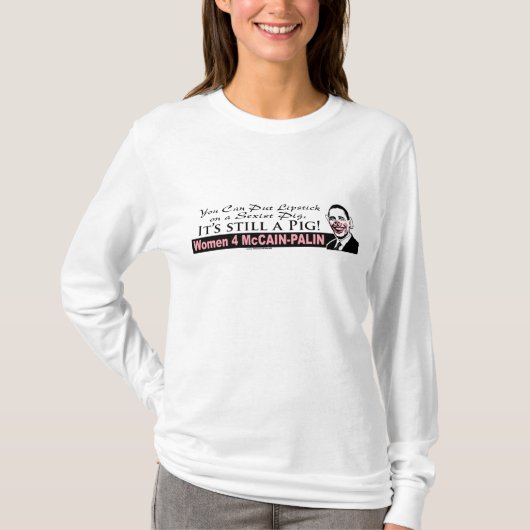 オバマの男女差別主義のブタのギア Tシャツ (正面)