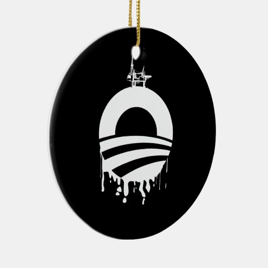 オバマの石油掘削装置の逆 セラミックオーナメント (右)