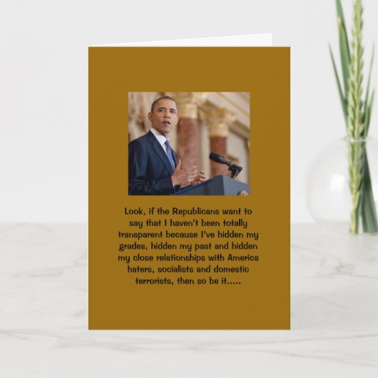 オバマの過去-媒体は頼まなかったりし、告げません カード (正面)