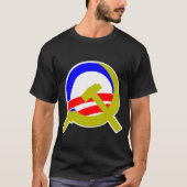 オバマの鎌およびハンマーの暗闇のTシャツ Tシャツ (正面)