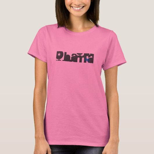 オバマの長袖のティー(ピンク) Tシャツ (正面)
