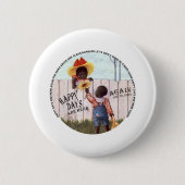 オバマの黒いアメリカの幸せな日は再度ここにあります 缶バッジ (正面)