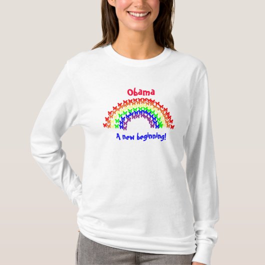 オバマのAの新しい始め! ワイシャツ Tシャツ (正面)