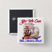 オバマのYes叔父さん私達はアメリカを取り戻してもいいです 缶バッジ (正面&裏面)