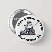 オバマはそれを乗り越えます勝ちました 缶バッジ (正面&裏面)