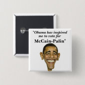 "オバマはのために投票するために、私…インスパイア 缶バッジ (正面&裏面)