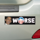 オバマはより悪いです バンパーステッカー (車上)