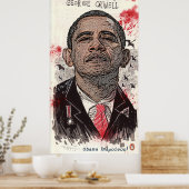 オバマはジョージ・オーウェルの「動物農場」のナポレオンだ ポスター (キッチン)