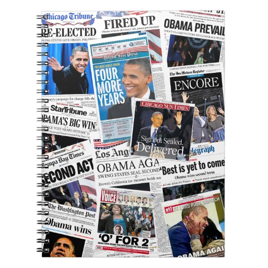 オバマは再選の2012年のノートに勝ちます ノートブック (正面)