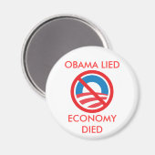 オバマは嘘をつき、経済は死んだ マグネット (正面/裏面)