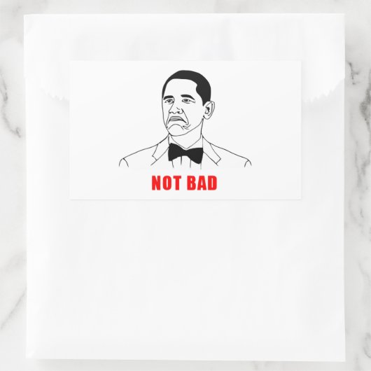 オバマは悪くないミーム激怒顔漫画 長方形シール (バッグ)