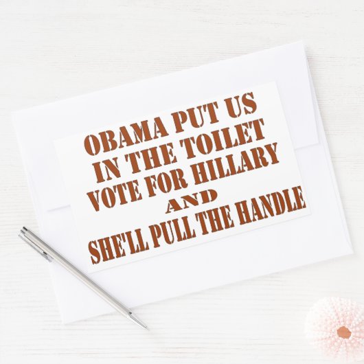 オバマは私たちをトイレに入れ、ヒラリーに投票 長方形シール (封筒)