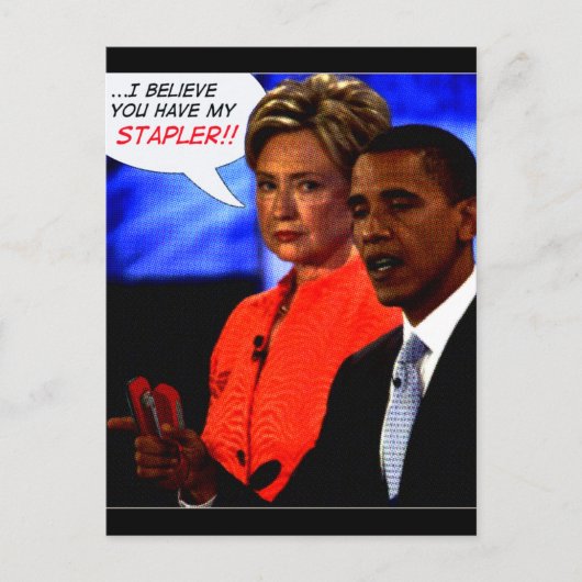 オバマは私のステープラーを取りました ポストカード (正面)