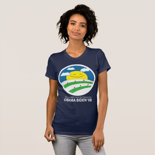 オバマは、太陽Tシャツを出て来ます Tシャツ (正面フル)